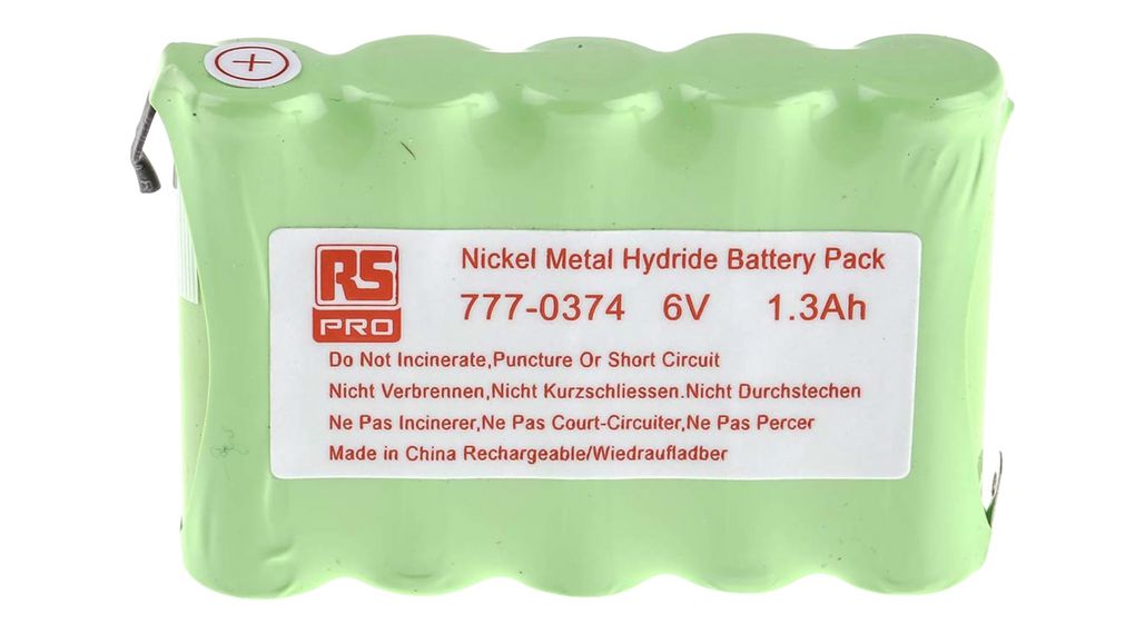 Oplaadbare batterijpakketten, NiMH, 5x AA, Ni-MH, 6V, 1.3Ah